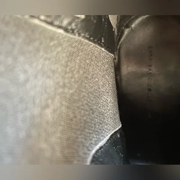 Zara Basic Women's Black Leather Lug Sole Ankle Boots Size 36 - Picture 6 of 8